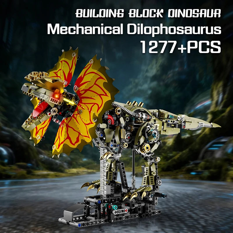 Jurassic Mechanical T-Rex & Dilophosaurus Building Block Set