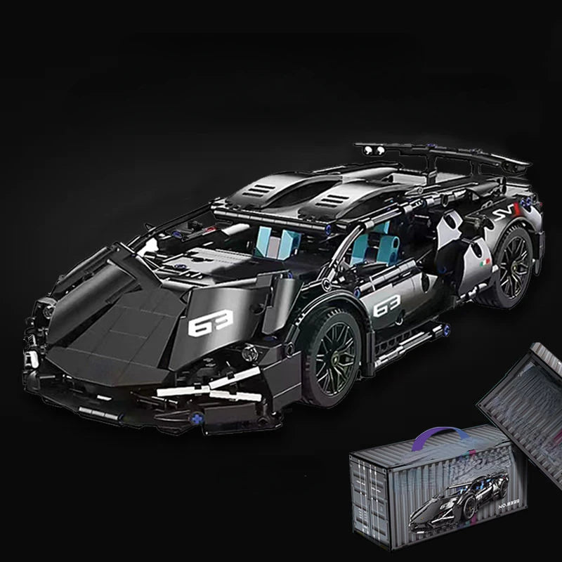 Velocity Blue 1:14 Supercar - 1280 PCS STEM Building Block Set
