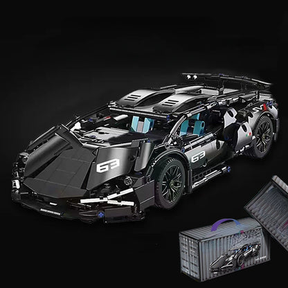 Velocity Blue 1:14 Supercar - 1280 PCS STEM Building Block Set