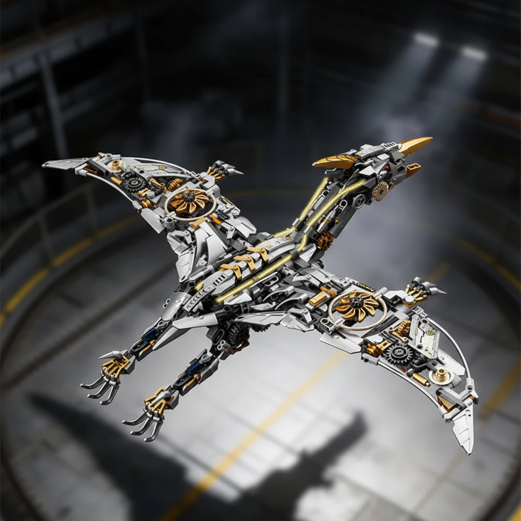 Mechanical Pterosaur MOC - Light-Up Dinosaur Building Set