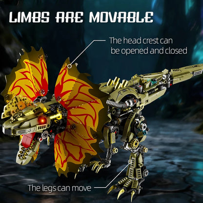 Jurassic Mechanical T-Rex & Dilophosaurus Building Block Set
