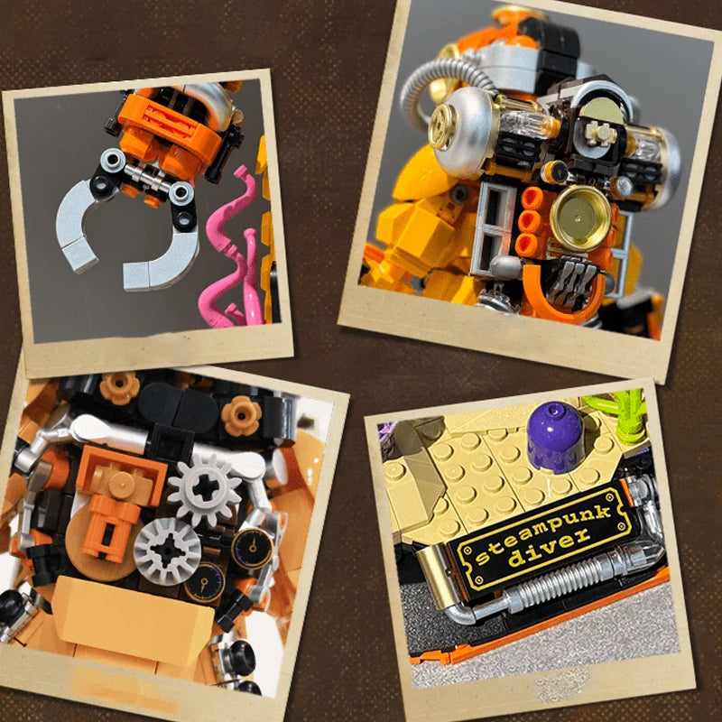 Steampunk Deep Sea Diver - 1287-Piece Building Block Model